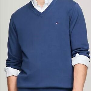 Tommy Hilfiger Men’s Navy Blue Sweater W/Flag Logo
